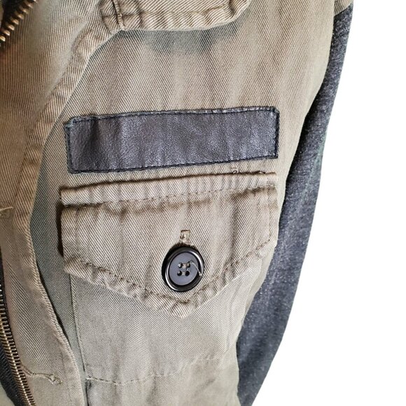 John Eshaya Cargo Utility Jacket Hooded Jacket Olive Green Sz M/L - Picture 2 of 7